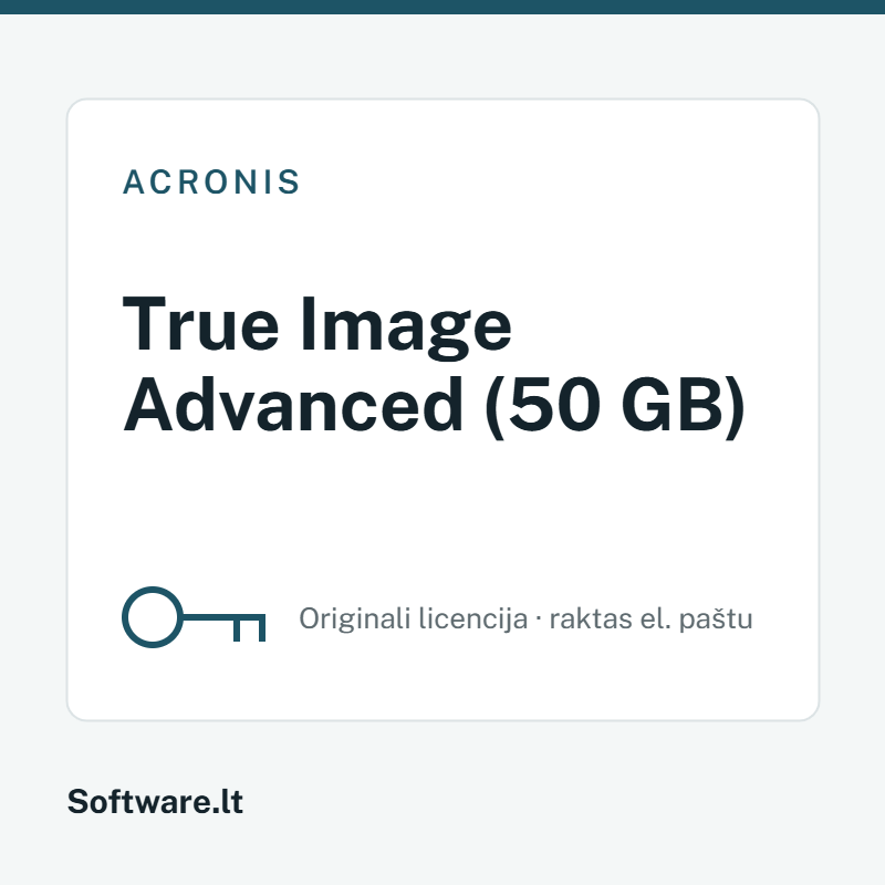 Acronis True Image Advanced (50 GB) licencija